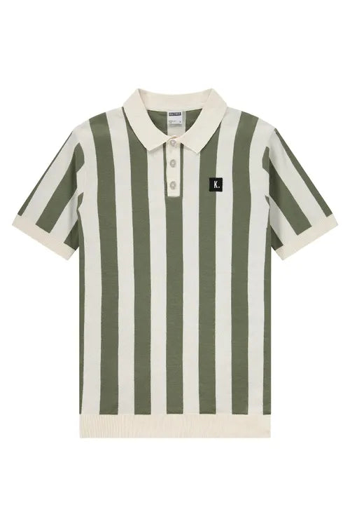 UNICORN Men's polo shirt short sleeves striped green white xs s m l xl