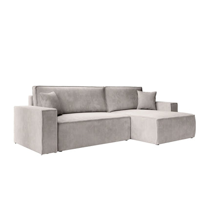 UNICORN Corner sofa 3-seater with chaise longue Ribbed fabric beige Width 272 cm Height 82 cm Depth 145 cm