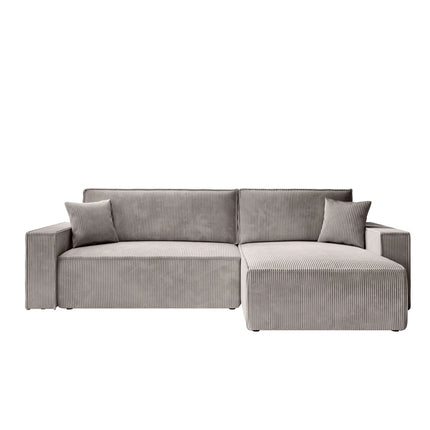 UNICORN Corner sofa 3-seater with chaise longue Ribbed fabric beige Width 272 cm Height 82 cm Depth 145 cm
