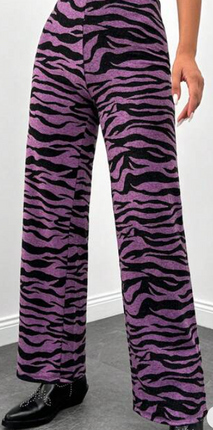 UNICORN Women's trousers purple black leopard print s m l