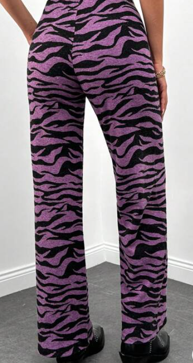 UNICORN Women's trousers purple black leopard print s m l