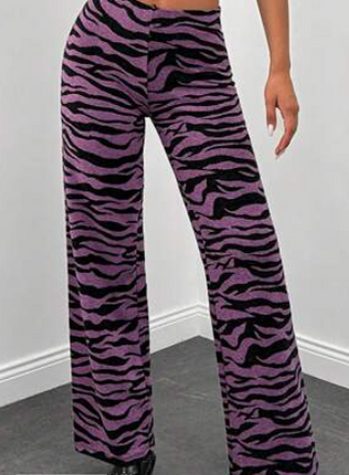 UNICORN Women's trousers purple black leopard print s m l