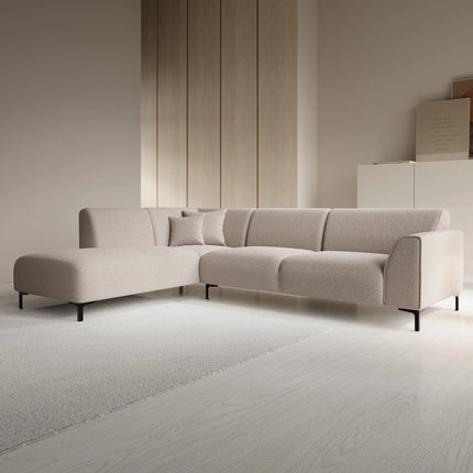 UNICORN Corner sofa 4-seater with chaise longue Teddy fabric beige Width 274 cm Height 84 cm Depth 210 cm Seat height 44 cm Seat depth 56 cm