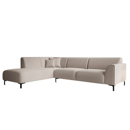 UNICORN Corner sofa 4-seater with chaise longue Teddy fabric beige Width 274 cm Height 84 cm Depth 210 cm Seat height 44 cm Seat depth 56 cm