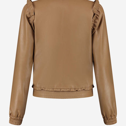 Dames jas leer karamel bruin xs s m l xl