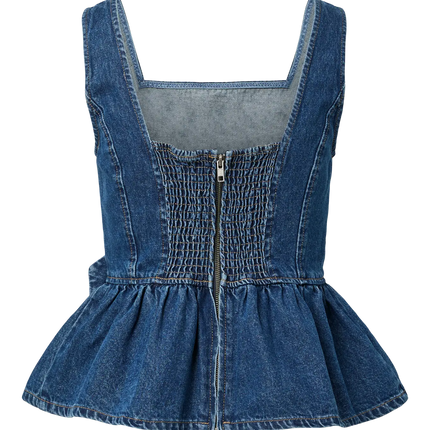 YAS Elsie denim top medium blue