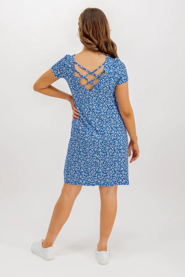 UNICORN Women's dress floral blue xs s m l xl