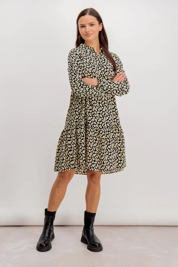 UNICORN Women's floral dress black yellow xs s m l xl