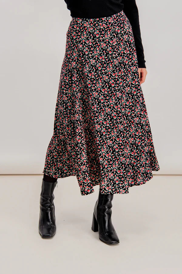 UNICORN Women's long floral skirt pink black xs s m l xl xxl xxxl