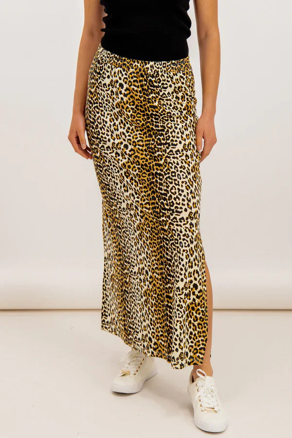 UNICORN Women's long skirt brown leopard print xs s m l xl