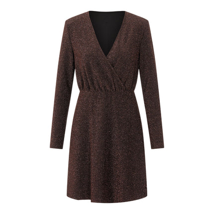 Rina lurex dress brown