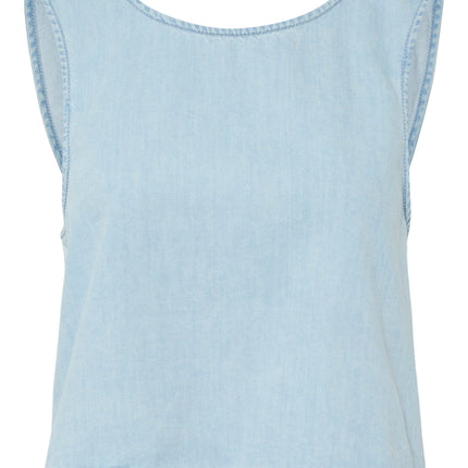 Midi denim top light blue