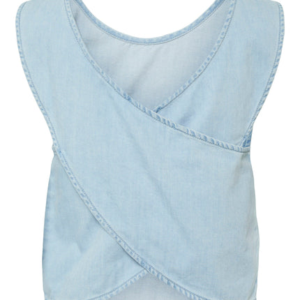 Midi denim top light blue