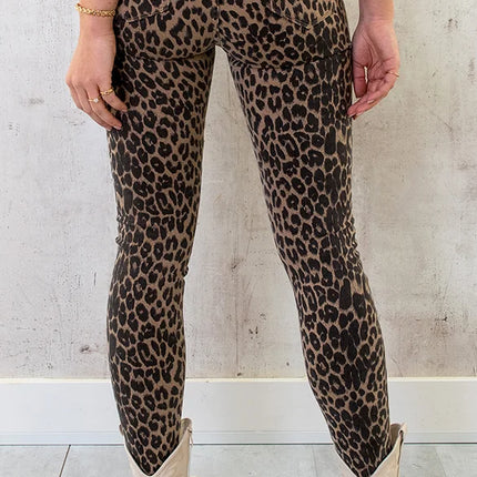 UNICORN Women's trousers leopard print brown xs s m l xl