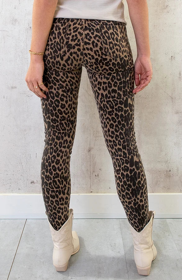 UNICORN Women's trousers leopard print brown xs s m l xl