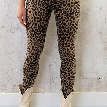 UNICORN Women's trousers leopard print brown xs s m l xl