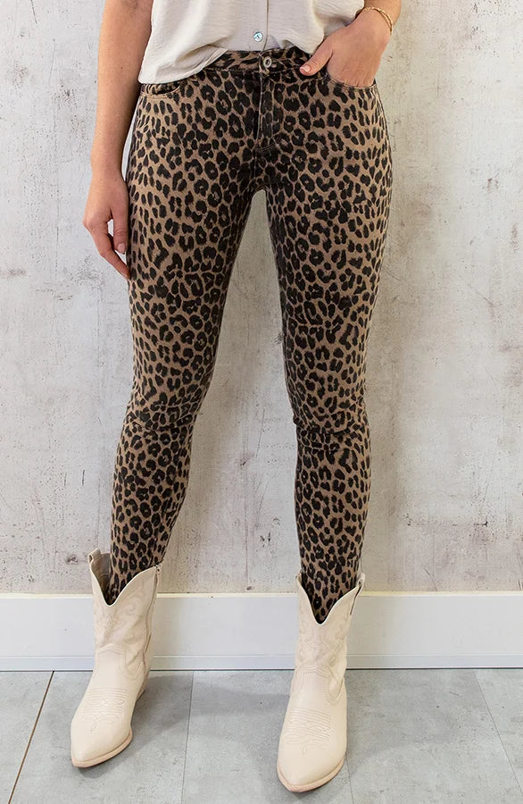 UNICORN Women's trousers leopard print brown xs s m l xl