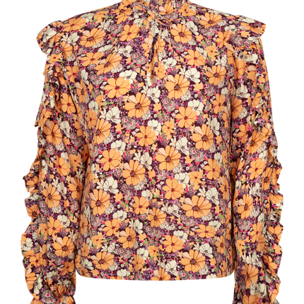 UNICORN Women's blouse orange flowers xs s m l xl xxl