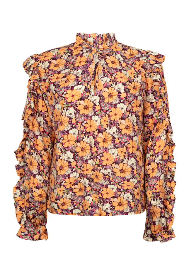 UNICORN Women's blouse orange flowers xs s m l xl xxl