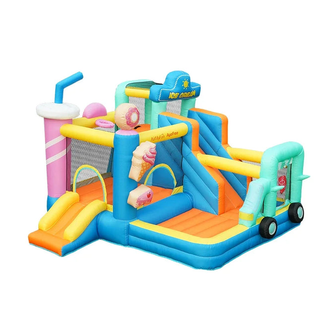 UNICORN PVC Inflatable bouncy castle blue height 225 cm width 345 length 333 cm