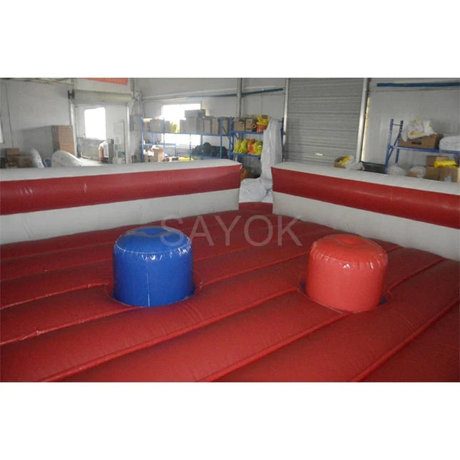 UNICORN PVC inflatable jousting ring boxing ring with PVC inflatable fighting poles red width 5 meters length 5 meters height 1.8 meters