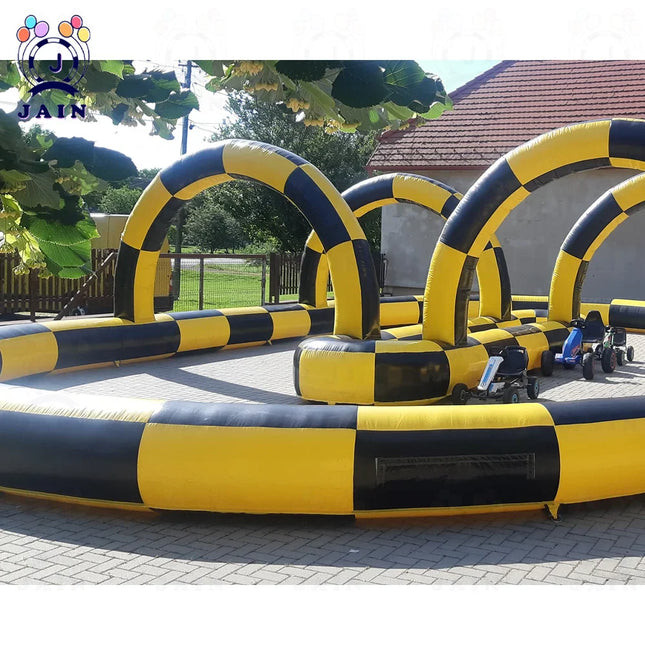 UNICORN PVC inflatable outdoor air track race track go-kart bumper cars black 6x5x2 meters