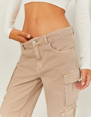 UNICORN Women's cargo jeans dark brown beige xxs xs s m l xl