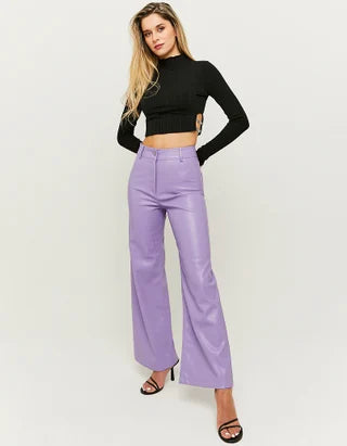 UNICORN Women's wide-leg trousers faux leather purple beige xxs xs s m l xl