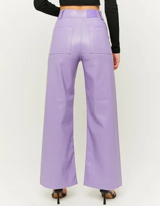 UNICORN Women's wide-leg trousers faux leather purple beige xxs xs s m l xl
