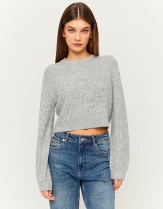 UNICORN Women's sweater top knitted gray white pink xs s m l