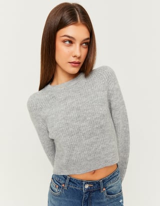 UNICORN Women's sweater top knitted gray white pink xs s m l