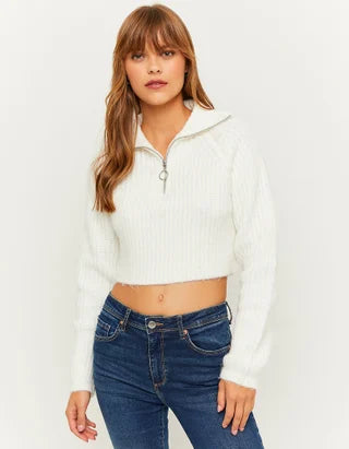 UNICORN Women's sweater crop top pink white xs s m