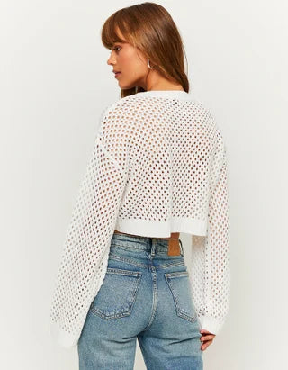 UNICORN Women's knitted sweater crop top white black xs s m