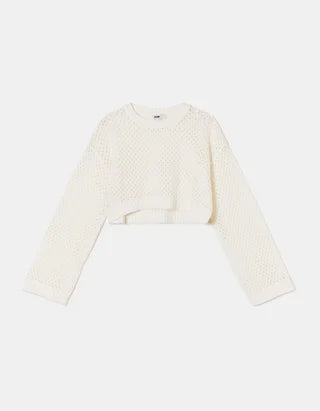 UNICORN Women's knitted sweater crop top white black xs s m