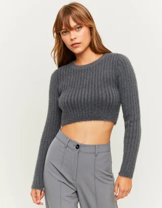 UNICORN Women's sweater crop top white purple red bordeaux green black gray blue xxs xs s m l