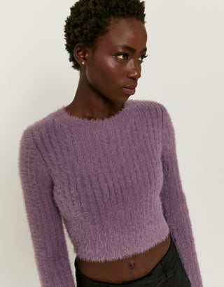 UNICORN Women's sweater crop top white purple red bordeaux green black gray blue xxs xs s m l
