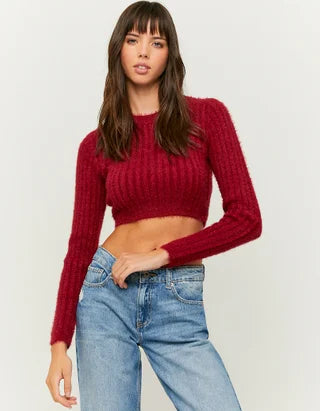 UNICORN Women's sweater crop top white purple red bordeaux green black gray blue xxs xs s m l