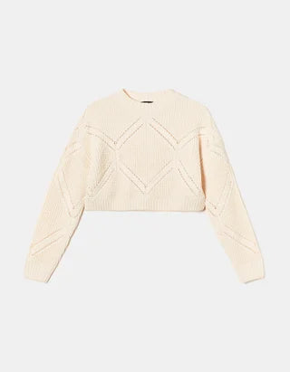 UNICORN Women's knitted sweater crop top dark gray light beige green xs s m