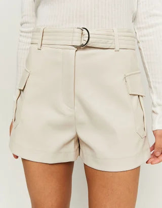 UNICORN Women's shorts faux leather black white xs s m