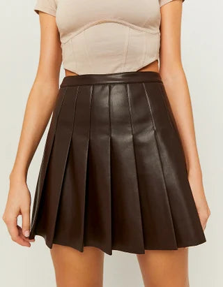 UNICORN Women's skirt faux leather dark brown xs s m l
