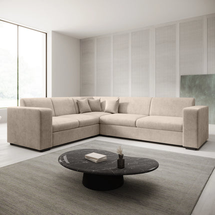 UNICORN Corner sofa 4-seater Velvet gray beige black gray Width 270 cm Height 78 cm Depth 230 cm