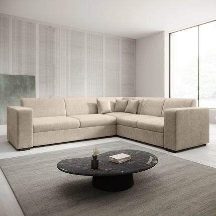 UNICORN Corner sofa 4-seater Velvet Black Beige Grey