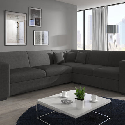 UNICORN Corner sofa 4-seater Velvet gray beige black Width 270 cm Height 78 cm Depth 230 cm