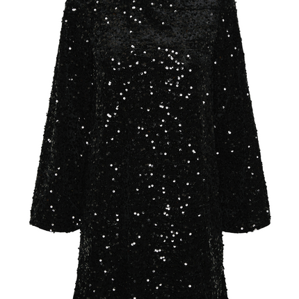 Kam deep bow dress black blue