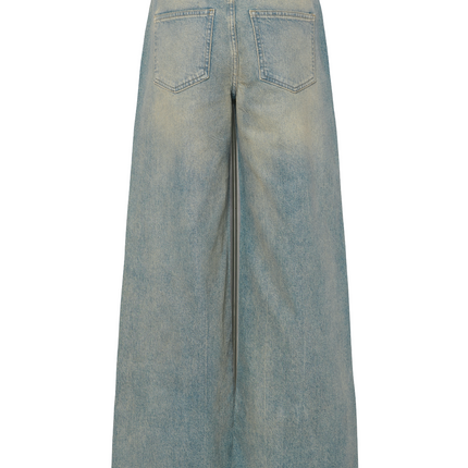 Selma wide denim jeans medium blue brown