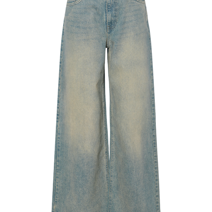 Selma wide denim jeans medium blue brown