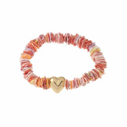 By Jam armband multicolor orange/pink bead