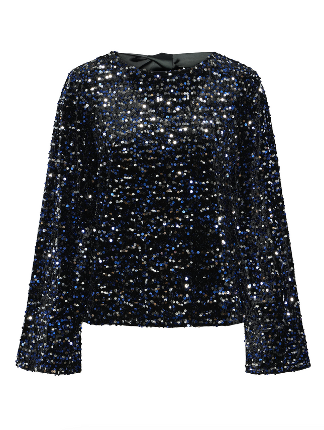UNICORN Women's Midnight Sequin Top Luxe Sequin Top in Black & Navy xs s m l xl