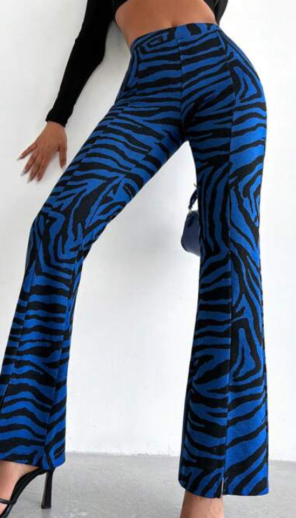 UNICORN Women's trousers blue zebra stripes xs s m l