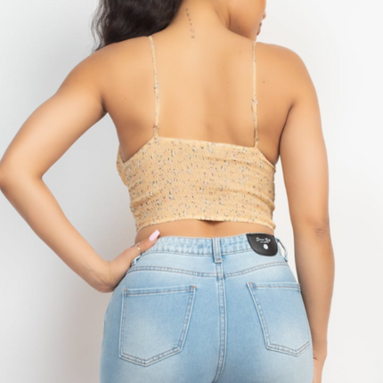 UNICORN Women's cropped top with butterflies white yellow blue s m l